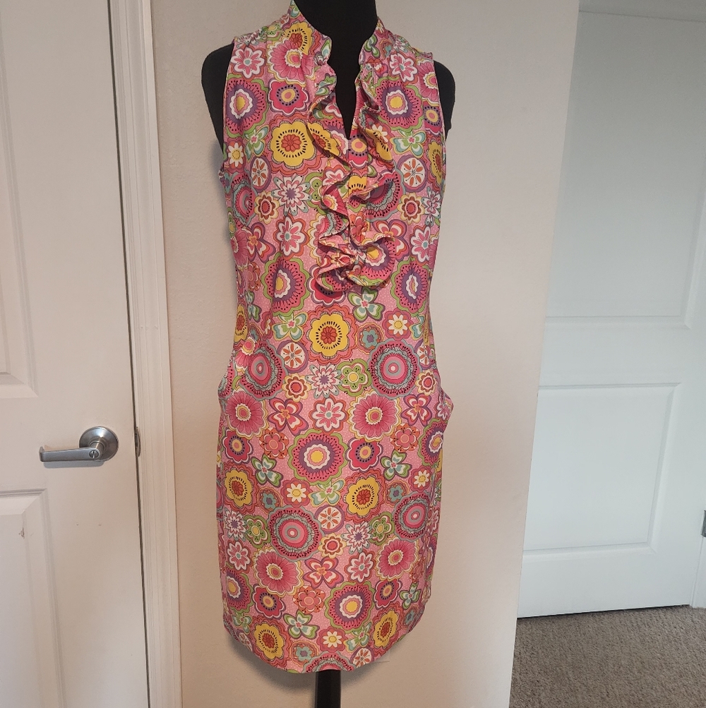 Floral Sleeveless Ruffle Dress
